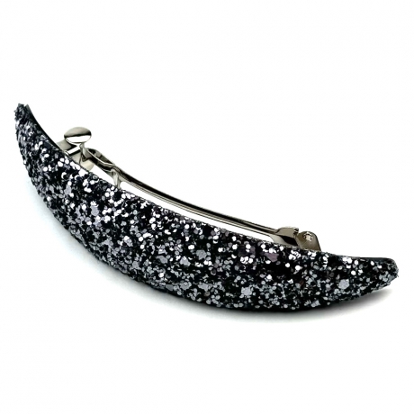 Barrette cheveux paillette ovale - gris