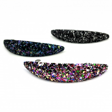 Barrette cheveux paillette ovale - multicolore