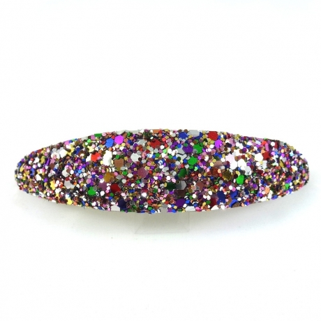 Barrette cheveux paillette ovale - multicolore