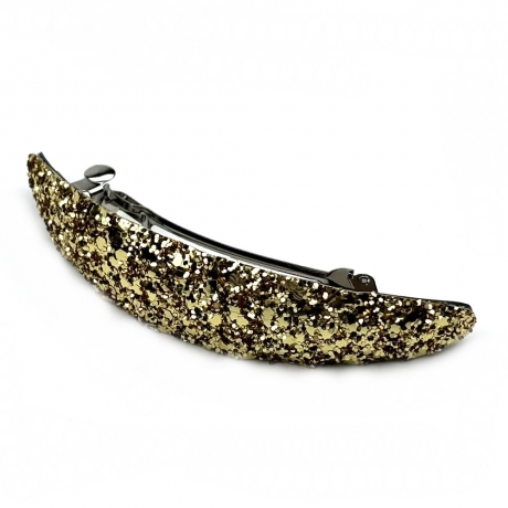 Barrette cheveux paillette ovale - doré