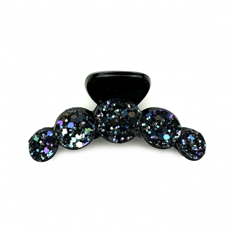 Pince cheveux fantaisie à paillettes 7cm - bleu multi