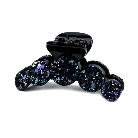Pince cheveux fantaisie à paillettes 7cm - bleu multi