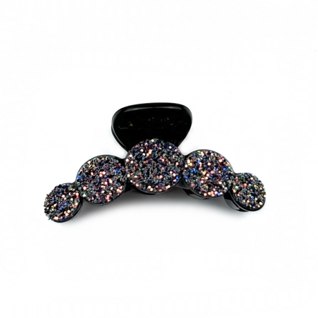 Pince cheveux fantaisie à paillettes 7cm - Mauve multi