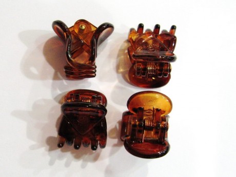Mini pinces cheveux marron lot de 6pcs 14mm