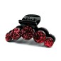 Pince cheveux fantaisie à paillettes 7cm - rouge