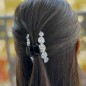 Pince cheveux fantaisie à paillettes 7cm - doré