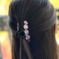 Pince cheveux fantaisie à paillettes 7cm - doré
