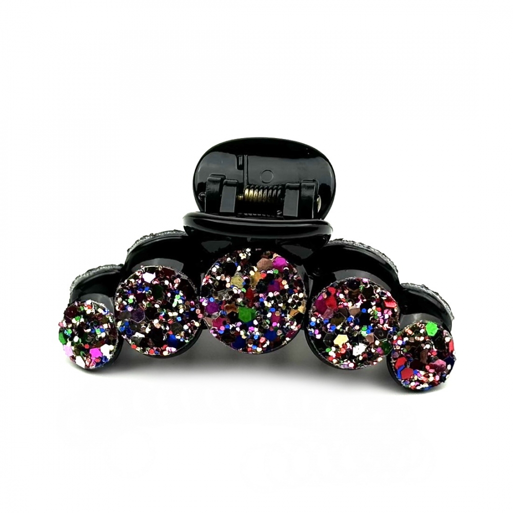 Pince cheveux fantaisie à paillettes 7cm - multicolore