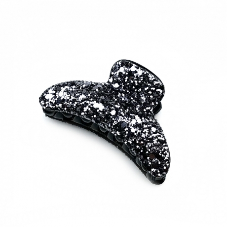 Pince cheveux à paillettes 7cm - gris