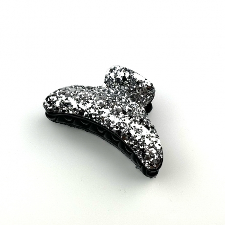 Pince cheveux à paillettes 7cm - argenté