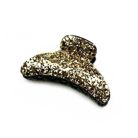 Pince cheveux à paillettes 7cm - doré