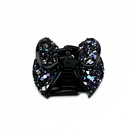 Pince cheveux noeud à paillettes 4cm - Bleu multicolore