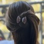 Pince cheveux noeud à paillettes 4cm - Bleu multicolore