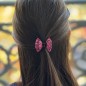 Pince cheveux noeud à paillettes 4cm - Bleu multicolore