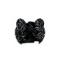 Pince cheveux noeud à paillettes 4cm - Noir Argent