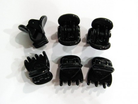 Mini pinces cheveux noir lot de 6pcs 14mm