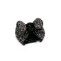 Pince cheveux noeud à paillettes 4cm - Mauve