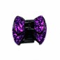 Pince cheveux noeud à paillettes 4cm - Violet