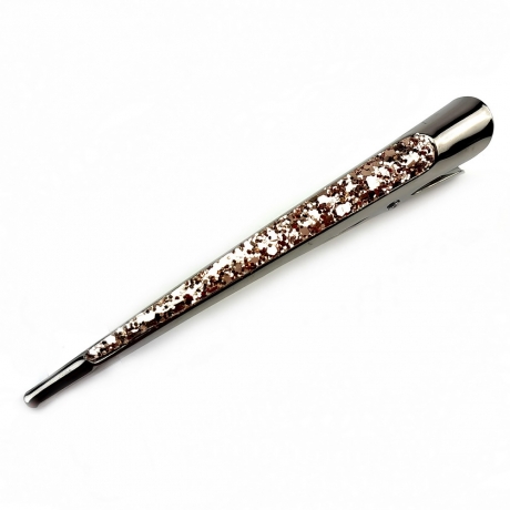 Grande pince cheveux concorde paillette 13cm - or rose