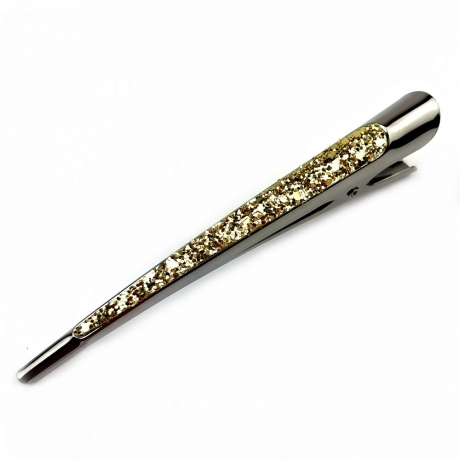 Grande pince cheveux concorde paillette 13cm - doré