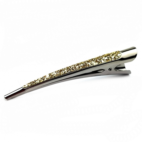 Grande pince cheveux concorde paillette 13cm - doré