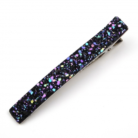 Grande pince cheveux paillettes 12.5cm - bleu multi