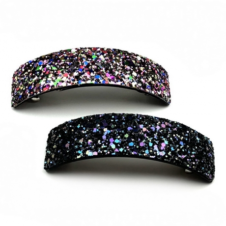 barrette cheveux paillette incurvée 9.5cm - multicolore