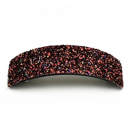 Barrette cheveux paillette incurvée 9.5cm - rouge