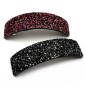 Barrette cheveux paillette incurvée 9.5cm - noir argent Barrette cheveux paillette incurvée 9.5cm - noir argent