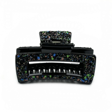 Pince cheveux paillette 8cm - noir multi