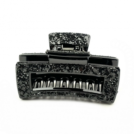 Pince cheveux paillette 8cm - noir