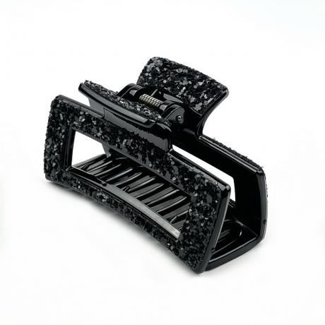 Pince cheveux paillette 8cm - noir