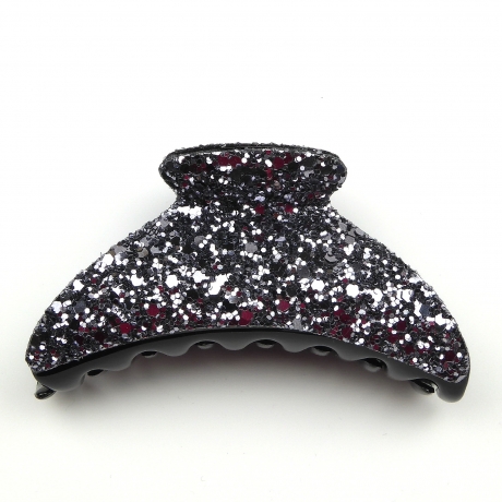 Pince cheveux paillette 9cm - gris
