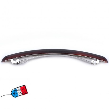 Barrette cheveux classique longue et fine "Made in France" 10.5cmx0.7cm marron