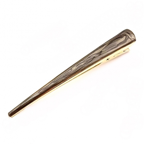 Grande pince cheveux concorde émail 13cm - marron