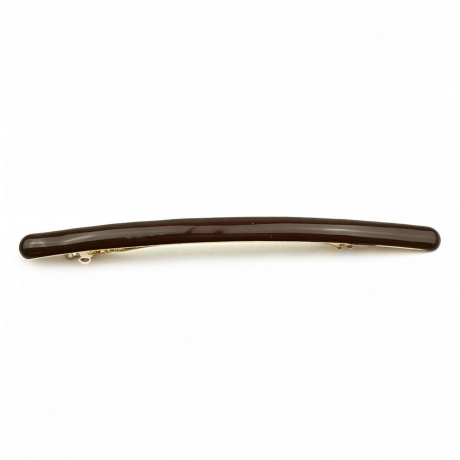 Barrette cheveux émail fine 10cm - marron