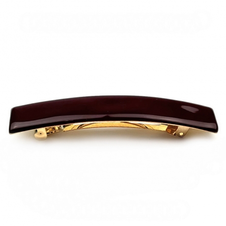 Barrette cheveux émail 9cm - bordeaux