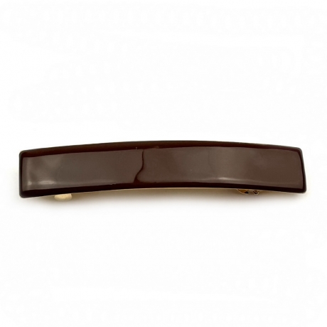 Barrette cheveux émail 9cm - marron