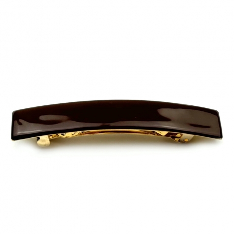 Barrette cheveux émail 9cm - marron