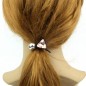 Elastique cheveux avec perle triangle effet cristal - rose