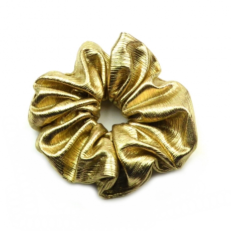 Gros chouchou métallisé 12cm - doré