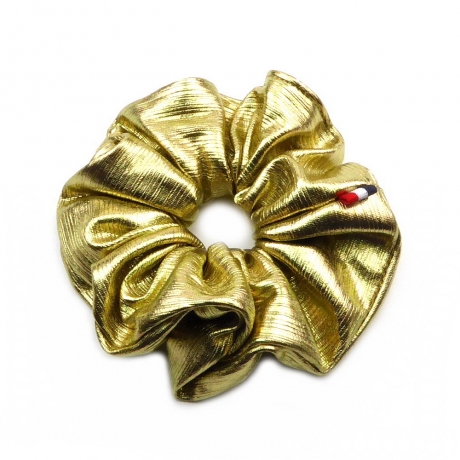 Gros chouchou métallisé 12cm - doré
