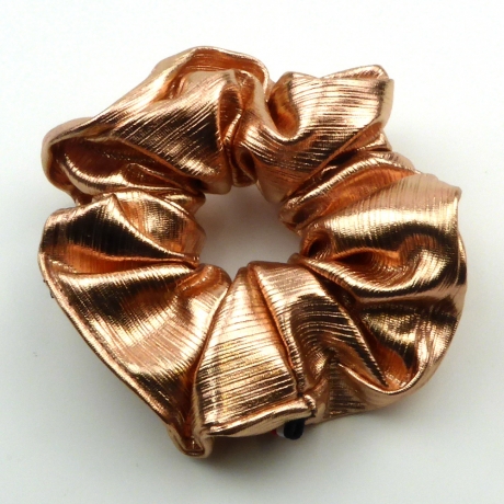 Gros chouchou métallisé 12cm - or rose