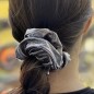 Gros chouchou métallisé 12cm - argent