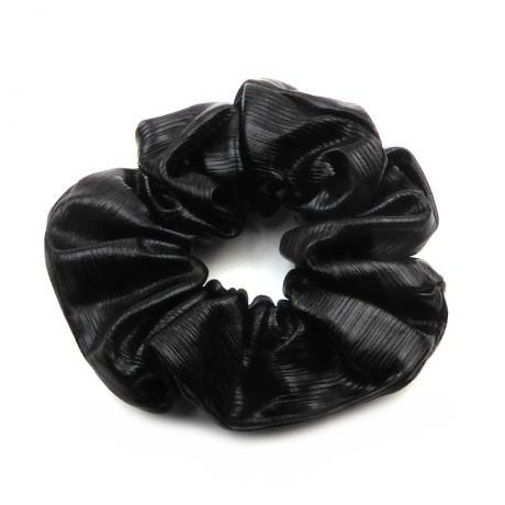 Gros chouchou métallisé 12cm - noir