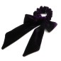 Chouchou velours gros noeud à pan - violet Chouchou velours gros noeud à pan - violet