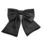 Barrette cheveux noeud à pan satin 9cm - noir