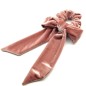 Chouchou velours gros noeud à pan - vieux rose Chouchou velours gros noeud à pan - vieux rose