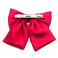 Barrette cheveux noeud à pan satin 9cm - rouge