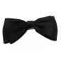 Barrette cheveux double noeud satin 9cm - noir